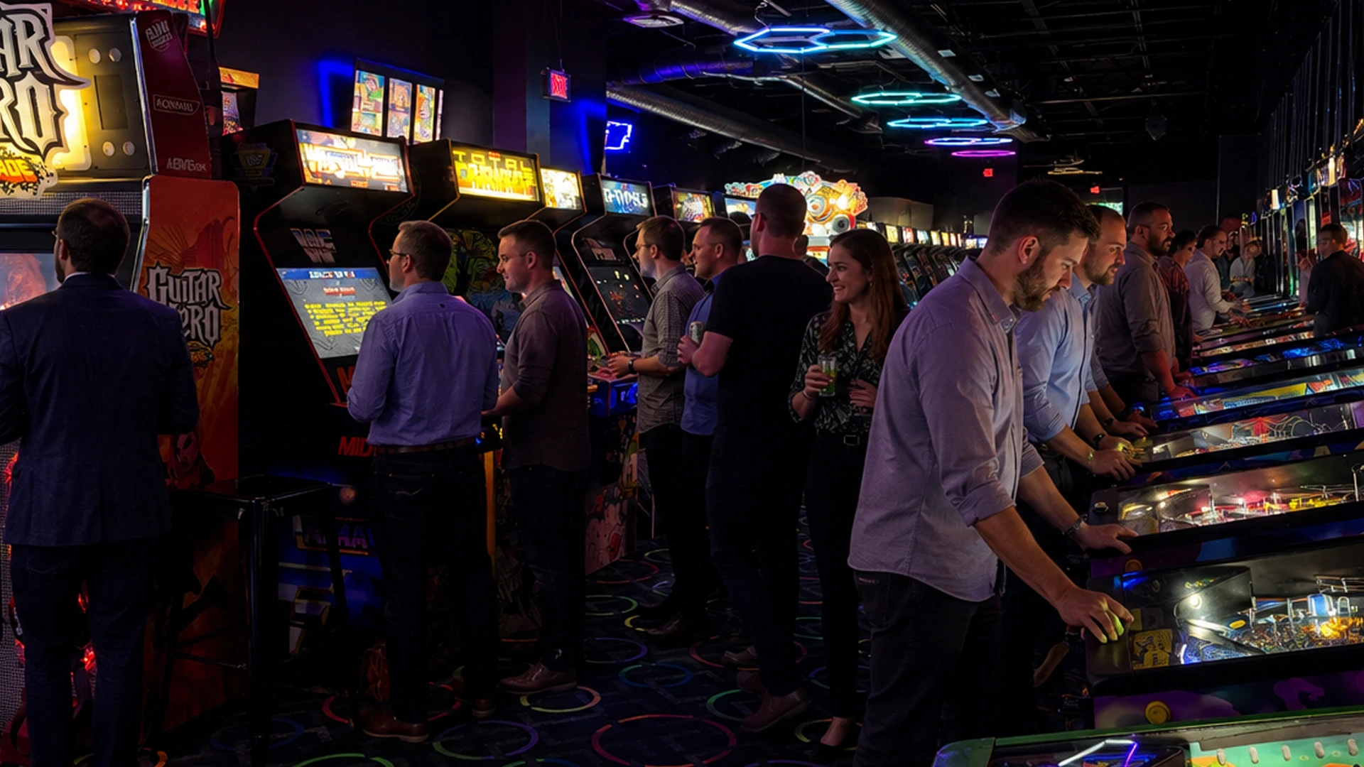 Team building events at Arcade Time The Falls Mall in Miami